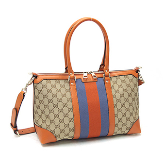 グッチ GUCCI バッグ コピー トップハンドルバッグ 257341 FWCZG 8962 GGキャンバス ヴィンテージウェブ ベージュ/オレンジ